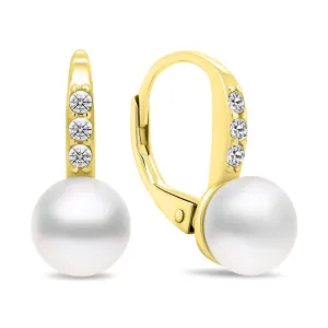 Brilio Silver Incantevoli orecchini placcati in oro con perle e zirconi EA385Y