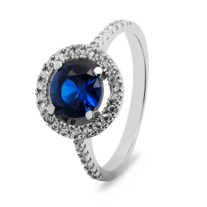 Brilio Silver Lussuoso anello in argento con zircone blu RI031W 52 mm