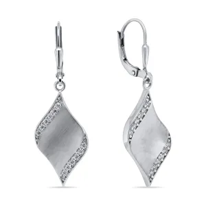 Brilio Silver Orecchini di design in argento con zirconi EA266W
