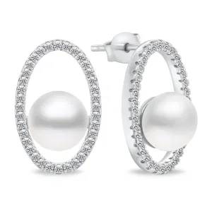 Brilio Silver Orecchini eleganti in argento con perle EA910W