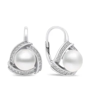 Brilio Silver Orecchini lussuosi in argento con perle EA393W