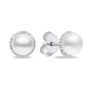 Brilio Silver Orecchini minimal in argento con vere perle EA620W