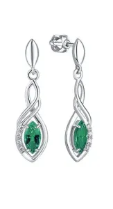 Brilio Silver Orecchini pendenti in argento con cristalli verdi 436 001 00573 04