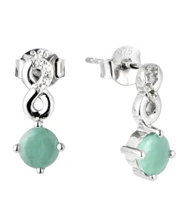Brilio Silver Scintillanti orecchini pendenti in argento con smeraldi Precious Stone SE09088D