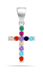 Brilio Silver Pendente colorato in argento Croce PT83WRBW