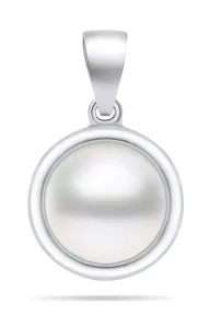 Brilio Silver Pendente minimalista in argento con perla autentica PT89W