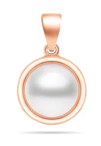 Brilio Silver Pendente minimalista in bronzo con perla autentica PT89R