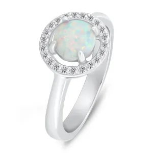 Brilio Silver Raffinato anello in argento con opale e zirconi RI108W 54 mm