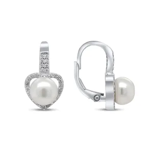 Brilio Silver Romantici orecchini in argento con perla e zirconi EA95