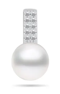 Brilio Silver Scintillante pendente in argento con perla autentica e zirconi PT90W