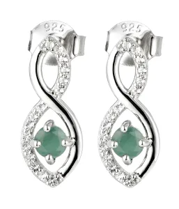Brilio Silver Scintillanti orecchini pendenti in argento con smeraldi Precious Stone SE09089D