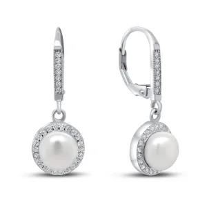 Brilio Silver Splendidi orecchini in argento con perla e zirconi EA88