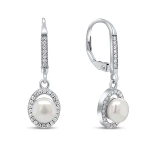 Brilio Silver Splendidi orecchini in argento con perla e zirconi EA91