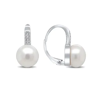 Brilio Silver Splendidi orecchini in argento con perla e zirconi EA94