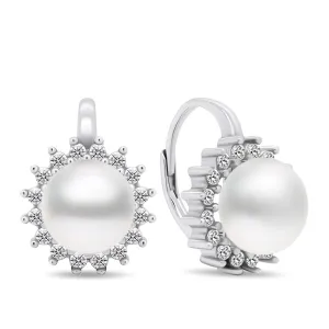 Brilio Silver Splendidi orecchini in argento con perle e zirconi EA418W