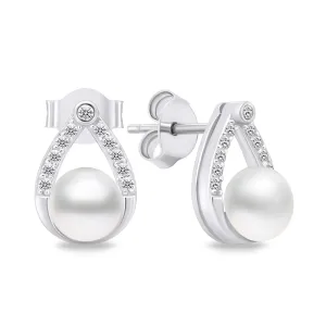 Brilio Silver Splendidi orecchini in argento con perle e zirconi EA615W