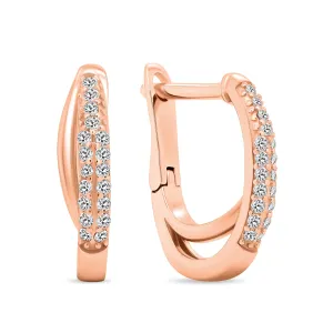 Brilio Silver Splendidi orecchini placcati in oro rosa con zirconi EA539R