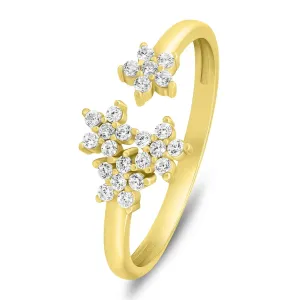 Brilio Silver Splendido anello aperto placcato in oro con zirconi RI072Y