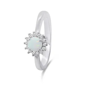 Brilio Silver Splendido anello in argento con opale e zirconi RI056W 50 mm