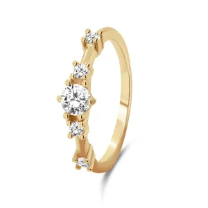 Brilio Silver Splendido anello placcato in oro con zirconi RI040Y 54 mm