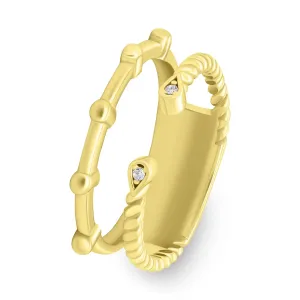 Brilio Silver Splendido anello placcato in oro con zirconi RI094Y 54 mm