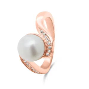 Brilio Silver Splendido anello placcato in oro rosa con vera perla RI061R 48 mm