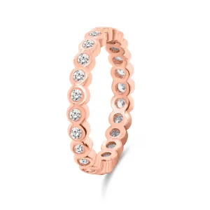 Brilio Silver Splendido anello placcato in oro rosa con zirconi RI050R 52 mm