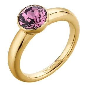 Brosway Splendido anello placcato in oro con cristallo Affinity BFF173 52 mm
