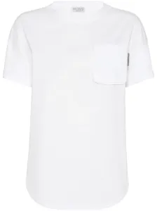 BRUNELLO CUCINELLI - T-shirt In Cotone Con Shiny Tab #2980896