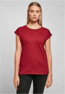 Women's T-shirt with extended shoulder in burgundy color