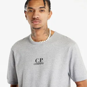 C.P. Company Light Fleece Short Sleeve Sweatshirt Grey Melange #1112331