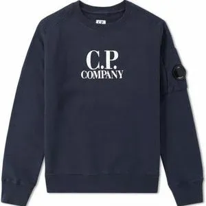 C.P Company Boys Logo Print Goggles Sweatshirt Navy - 8Y NAVY