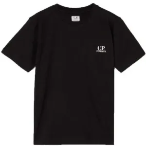 C.P Company Boys Cotton Logo T-shirt Black - 12Y BLACK