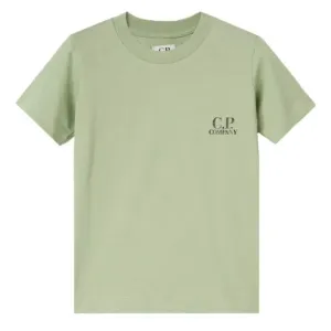 C.P Company Boys Cotton Logo T-shirt Green - 10Y GREEN