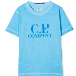 C.P Company Boys Jersey Logo T-shirt Blue - 10Y BLUE
