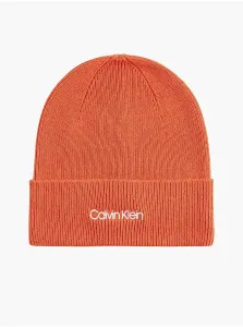 Women's orange winter hat with wool blend Calvin Klein - Women