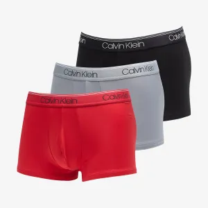 Calvin Klein Microfiber Stretch Wicking Technology Low Rise Trunk 3-Pack Black/ Convoy/ Red Gala #3123483