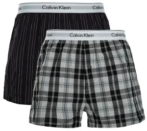 Calvin Klein 2 PACK - boxer da uomo NB1396A-JKZ Ryan Stripe Deep Well/Hickory Plaid Black L