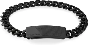 Calvin Klein Bracciale nero massiccio da uomo 35000418