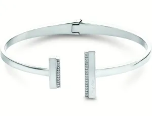 Calvin Klein Bracciale rigido in acciaio con cristalli Minimal Linear 35000160