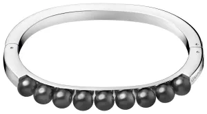 Calvin Klein Bracciale rigido in acciaio con perle nere Circling KJAKMD04010 5,4 x 4,3 cm - XS
