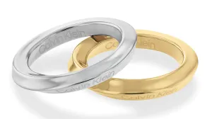 Calvin Klein Elegant set di anelli in acciaio Sculptural 35000330 54 mm