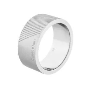 Calvin Klein Elegante anello in acciaio da uomo Architectural 35000436 64 mm