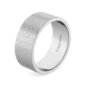 Calvin Klein Elegante anello in acciaio da uomo Iconic 35000437 60 mm