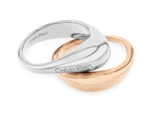 Calvin Klein Elegante set di anelli bicolore Elongated Drops 35000449 54 mm