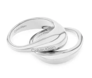Calvin Klein Elegante set di anelli in acciaio Elongated Drops 35000447 52 mm