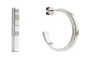 Calvin Klein Eleganti orecchini in acciaio con cristalli Minimal Linear 35000163