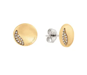 Calvin Klein Eleganti orecchini placcati in oro con cristalli Minimal 35000138