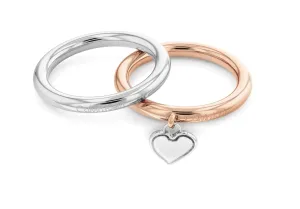 Calvin Klein Romantico set di anelli bicolore in acciaio Captivate 35000327 52 mm