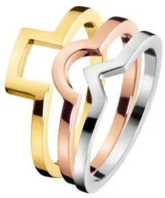 Calvin Klein Tricolor anello 3in1 Wonder KJ4VDR3001 55 mm